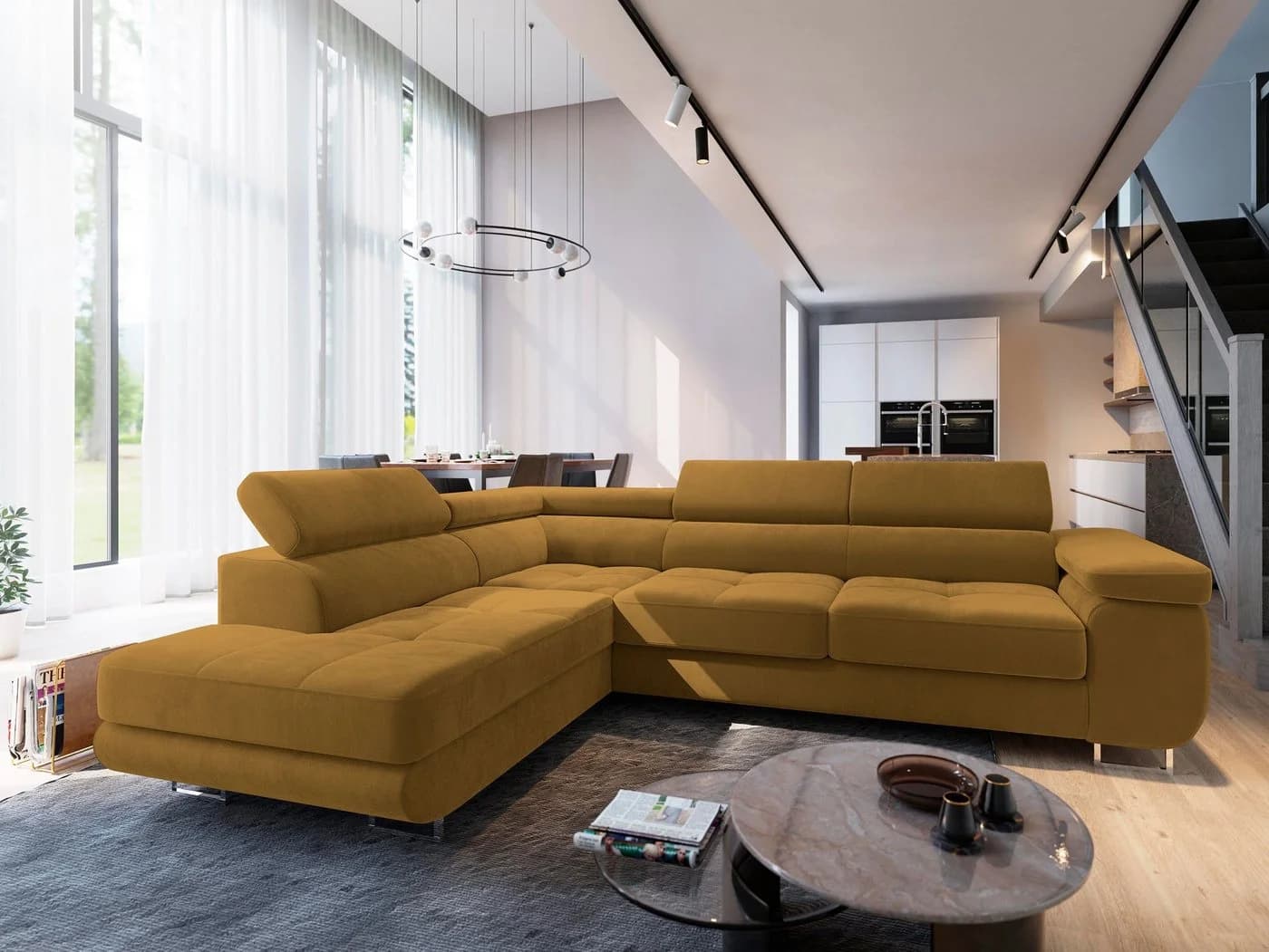 Masseno Ecksofa SELVA L-Form mit Schlaffunktion und Bettkasten - Bild 2