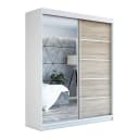 A&J MöbelLand Schiebetürenschrank mit Spiegel 180 cm Weiß Bild 2