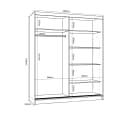 A&J MöbelLand Schiebetürenschrank mit Spiegel 180 cm Weiß Bild 4