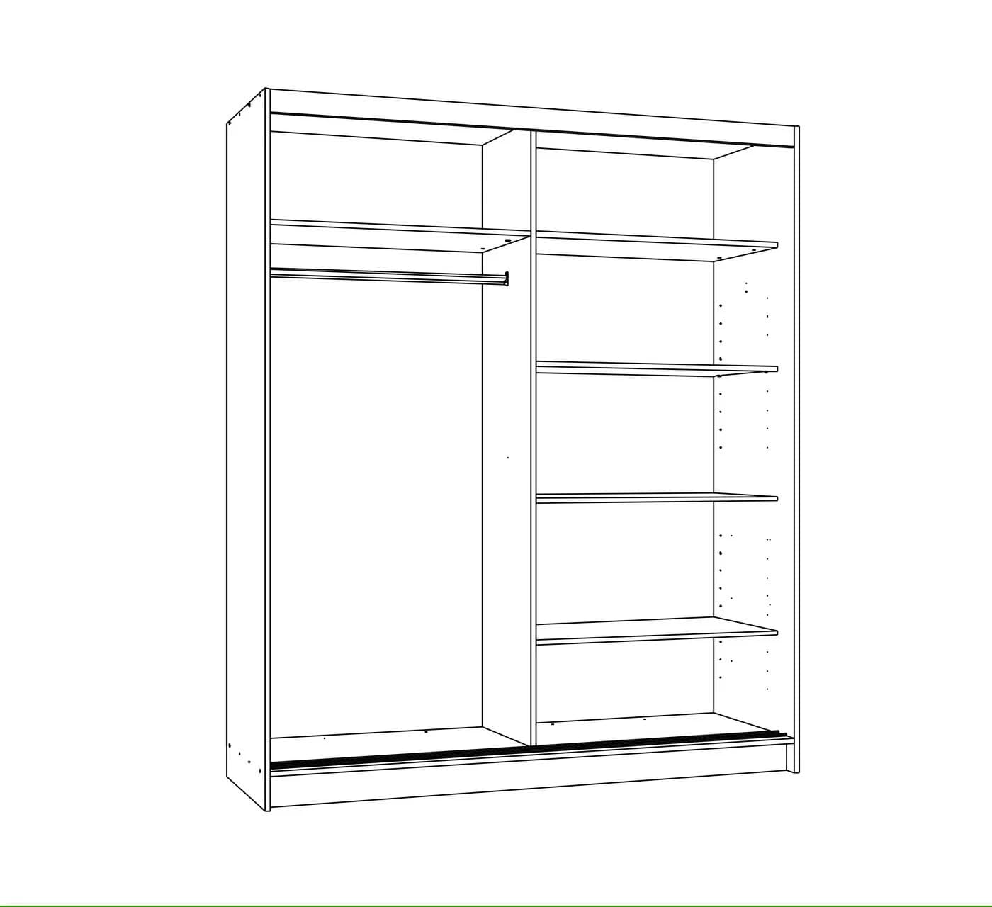 A&J MöbelLand Schiebetürenschrank mit Spiegel 180 cm Weiß - Bild 5