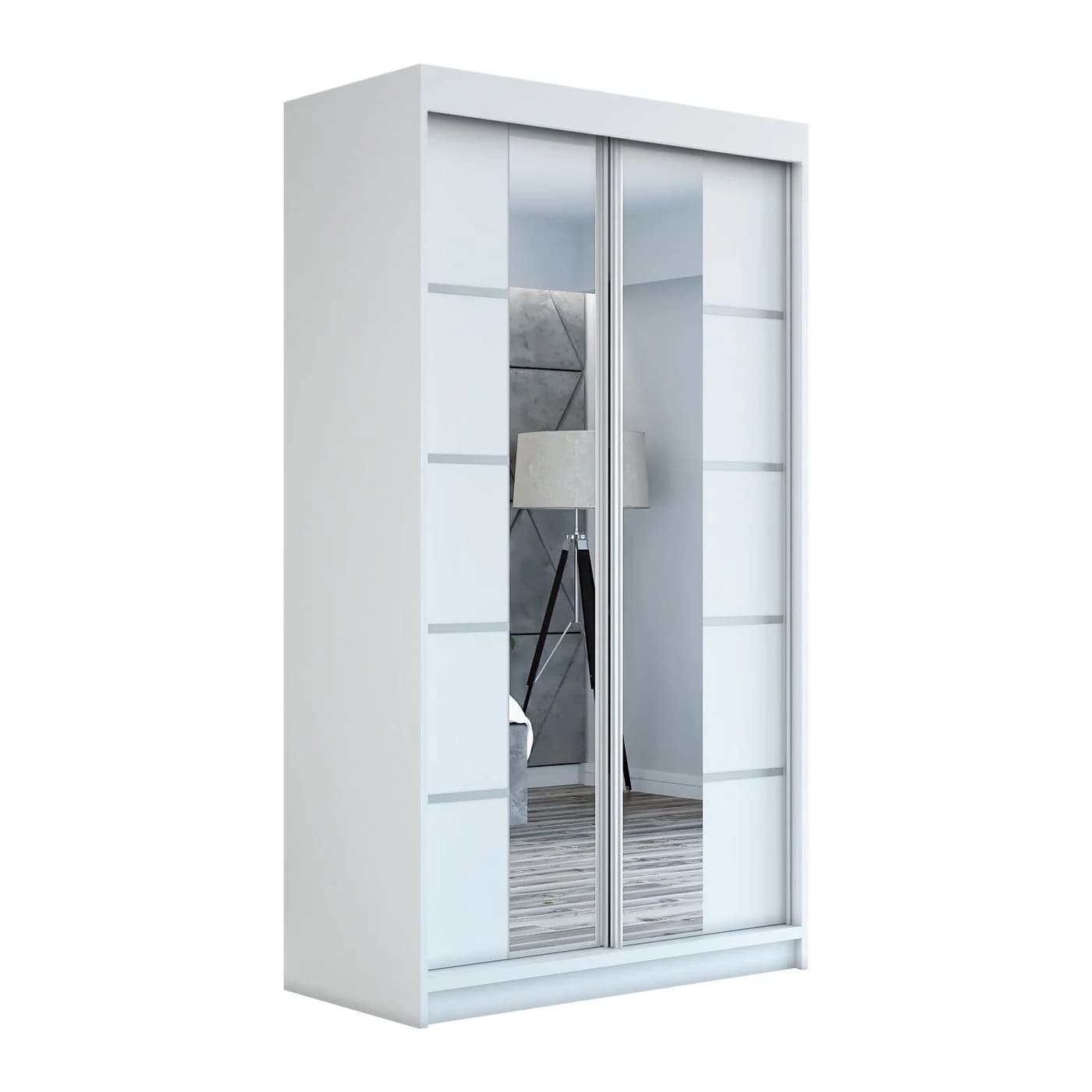 A&J MöbelLand Schiebetürenschrank ERA mit Spiegel Weiß Modern - Bild 2