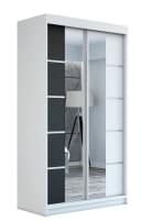 A&J MöbelLand ERA Kleiderschrank mit Spiegeltüren Weiß/Schwarz Bild 2