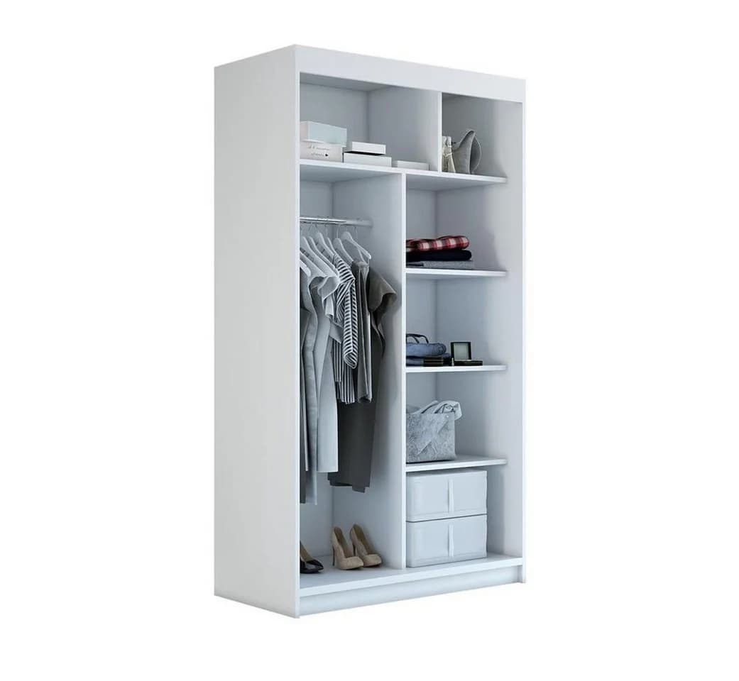 A&J MöbelLand ERA Kleiderschrank mit Spiegeltüren Weiß/Schwarz - Bild 4