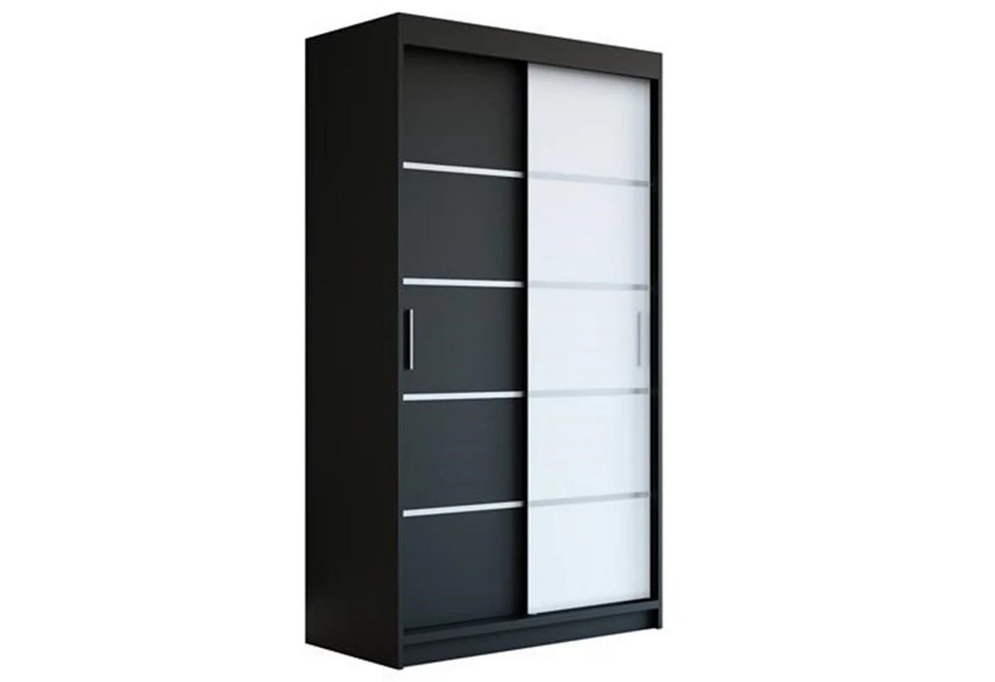 A&J MöbelLand Schiebetürenschrank PARIS 2-türig Schwarz - Bild 2