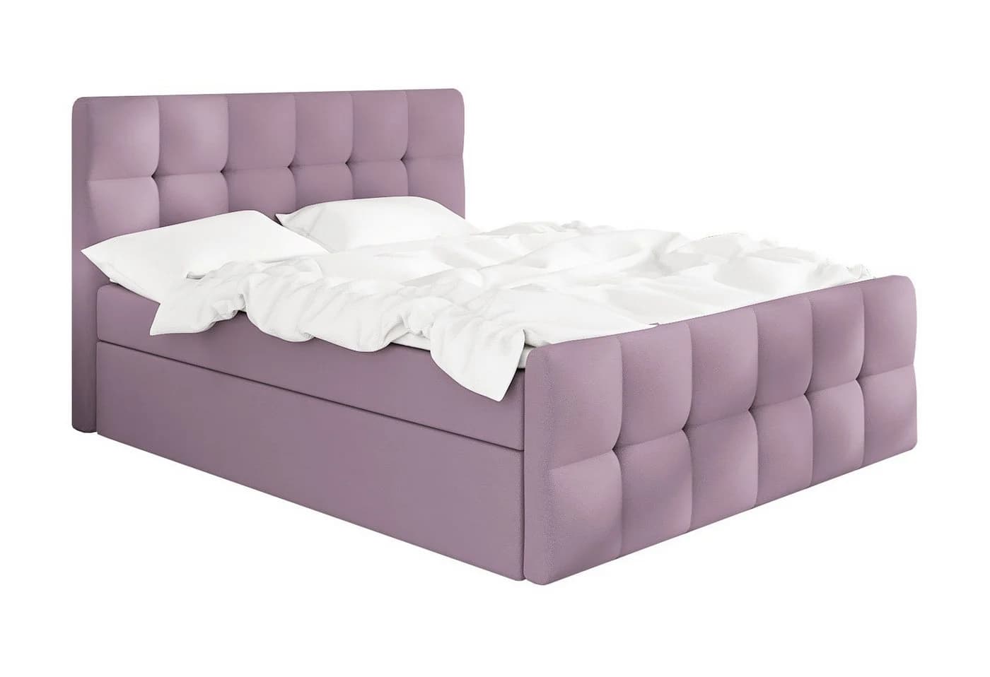 A&J MöbelLand Boxspringbett BERG Rosa mit Bettkasten und Topper - Bild 2