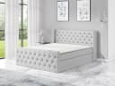A&J MöbelLand Boxspringbett mit Bettkasten, Topper & Bonell-Matratze Silber Bild 1