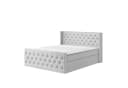 A&J MöbelLand Boxspringbett mit Bettkasten, Topper & Bonell-Matratze Silber Bild 2