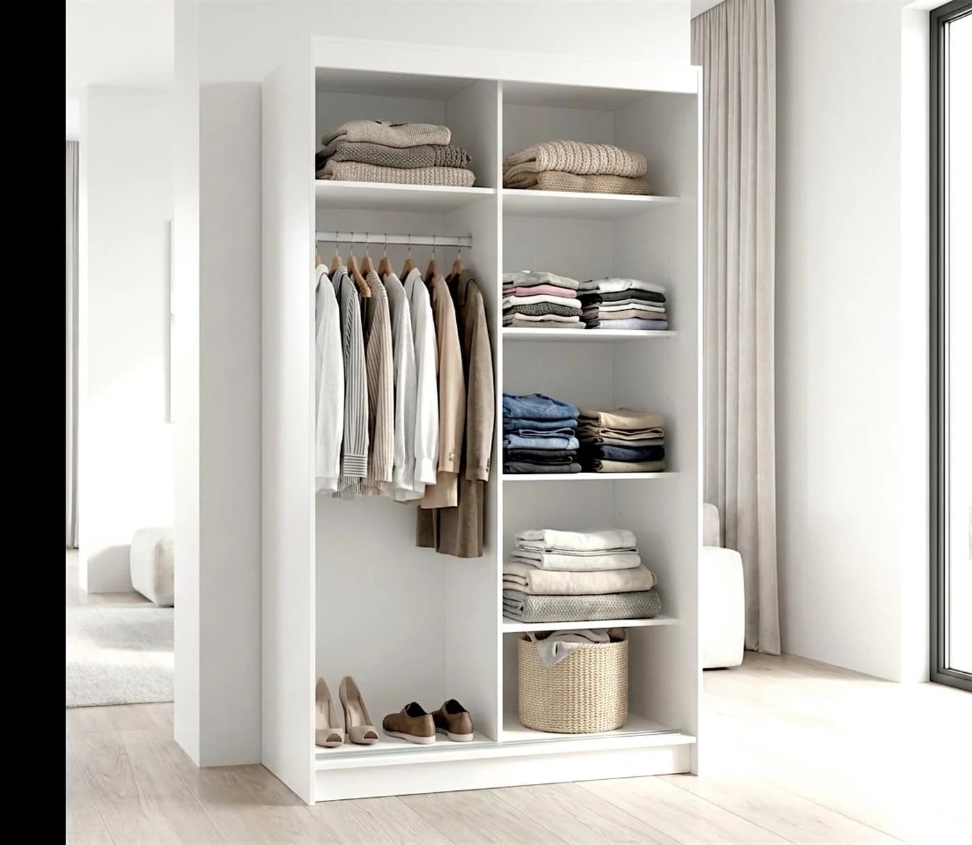 A&J MöbelLand Schiebetürenschrank BRANI Schwarz mit Spiegeln - Bild 3