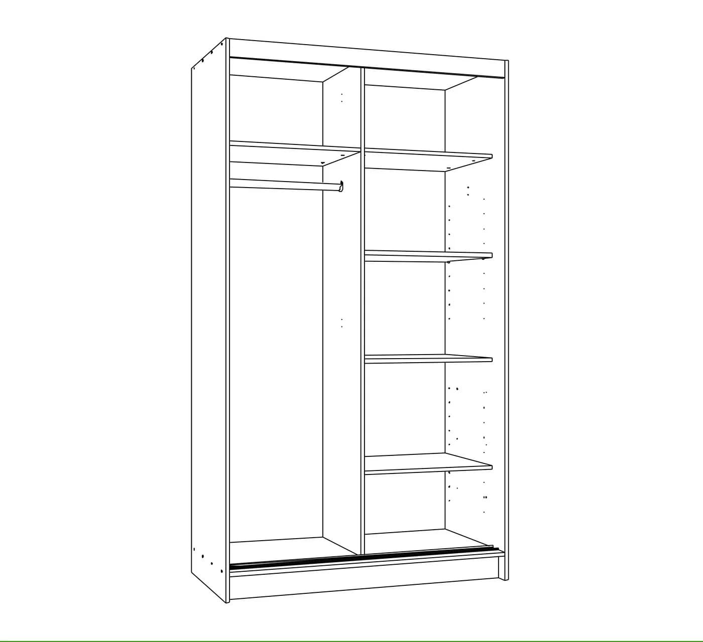A&J MöbelLand Schiebetürenschrank BRANI Schwarz mit Spiegeln - Bild 5