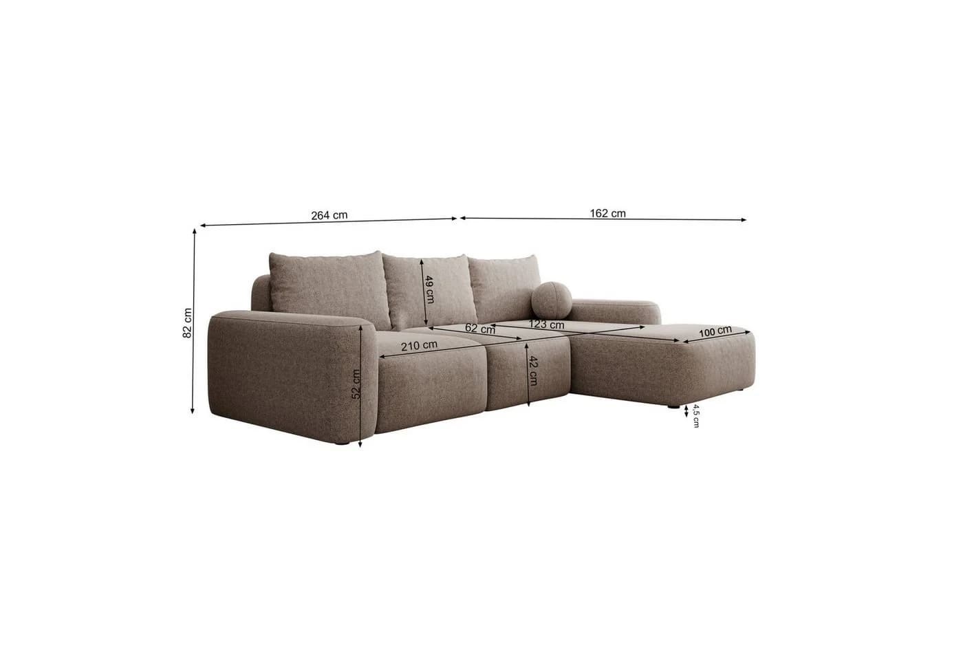 Selsey Ecksofa FARESE NEW Beige mit Schlaffunktion und Bettkasten - Bild 4