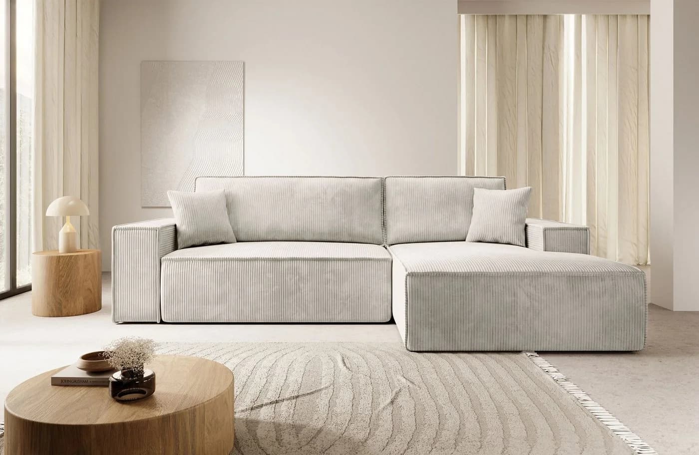 Selsey Ecksofa FARESE NEW mit Schlaffunktion und Bettkasten Cordbezug - Bild 2