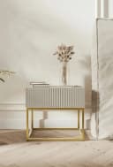 Selsey Nachttisch Veldio 50 cm mit Schublade gefräster Front Metallbeine Bild 2