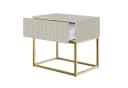 Selsey Nachttisch Veldio 50 cm mit Schublade gefräster Front Metallbeine Bild 3