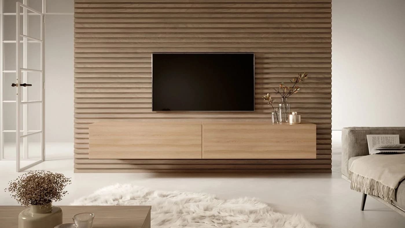 Selsey TV-Schrank BISIRA Hängeboard 200 cm grifflos beige - Bild 2