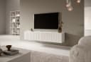 Selsey TV-Schrank TELIRE Hängend Weiß Lamellenfronten Bild 1