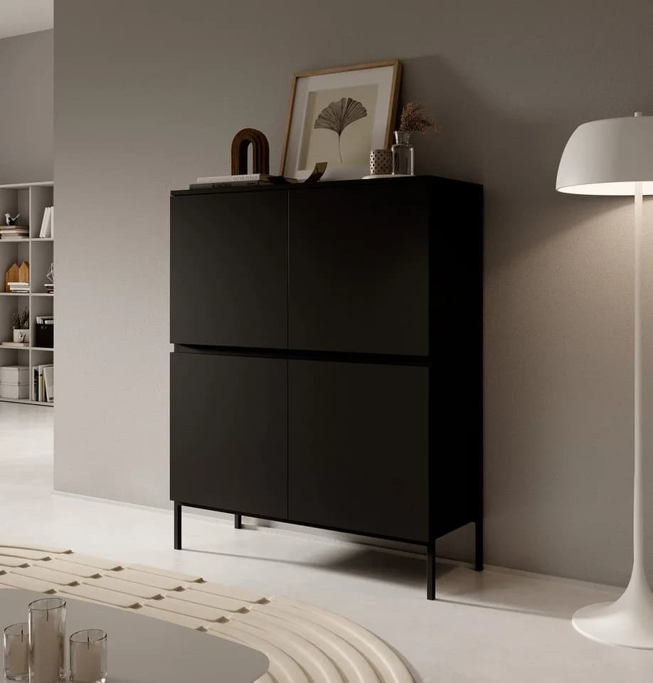 Selsey Highboard BEMMI Modern Schwarz 100 cm