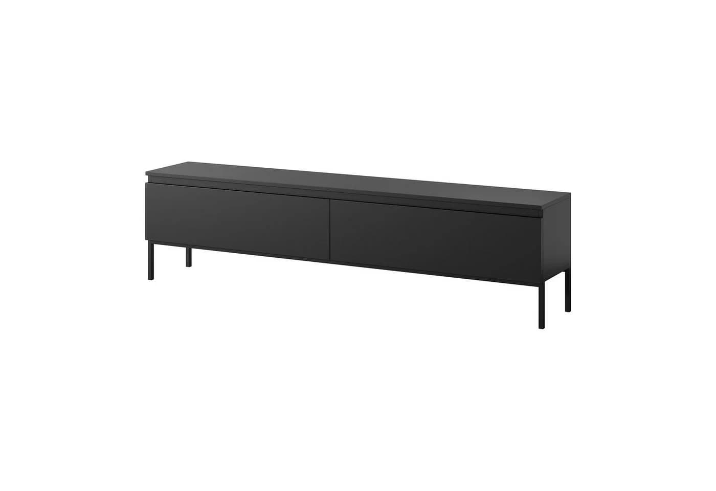 Selsey TV-Schrank BEMMI Schwarz 2-türig mit Metallgestell - Bild 4