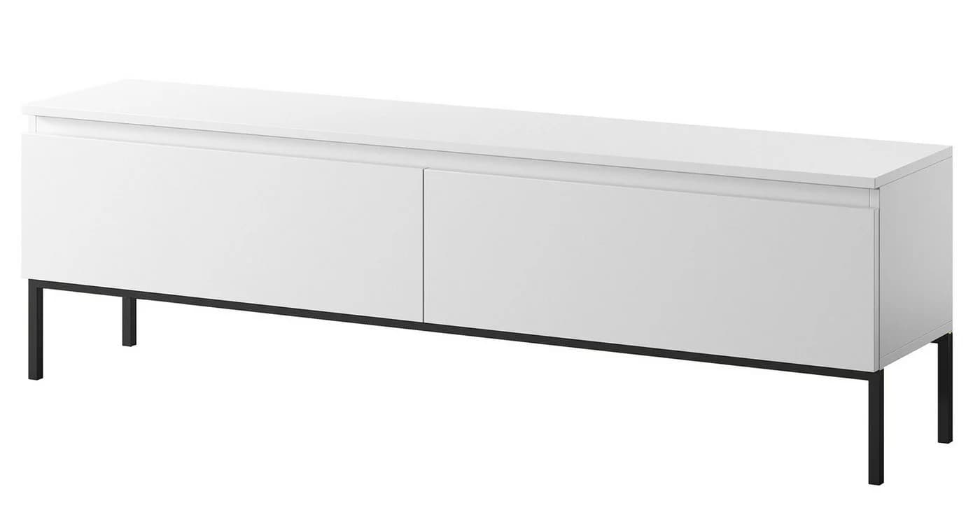 Selsey TV-Schrank BEMMI 2-türig Weiß Metallgestell grifflos - Bild 3