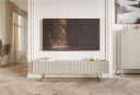 Selsey TV-Schrank VELDIO Lowboard 175 cm Grau Metallgestell Bild 1