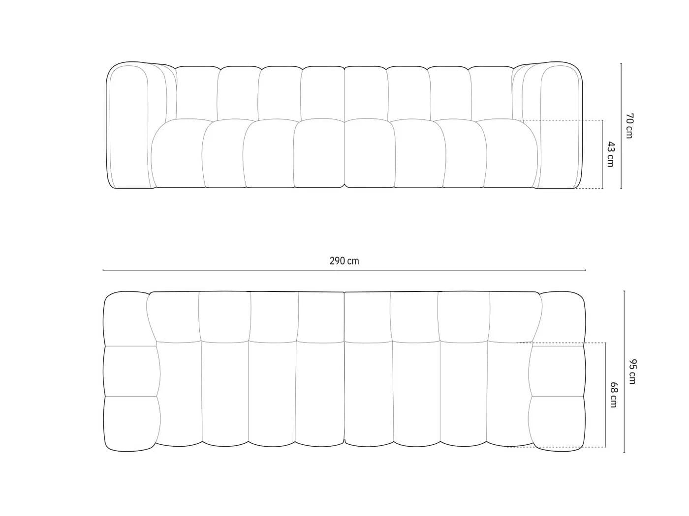 Micadoni Sofa Lupine 4-Sitzer Schwarz Samt - Bild 5