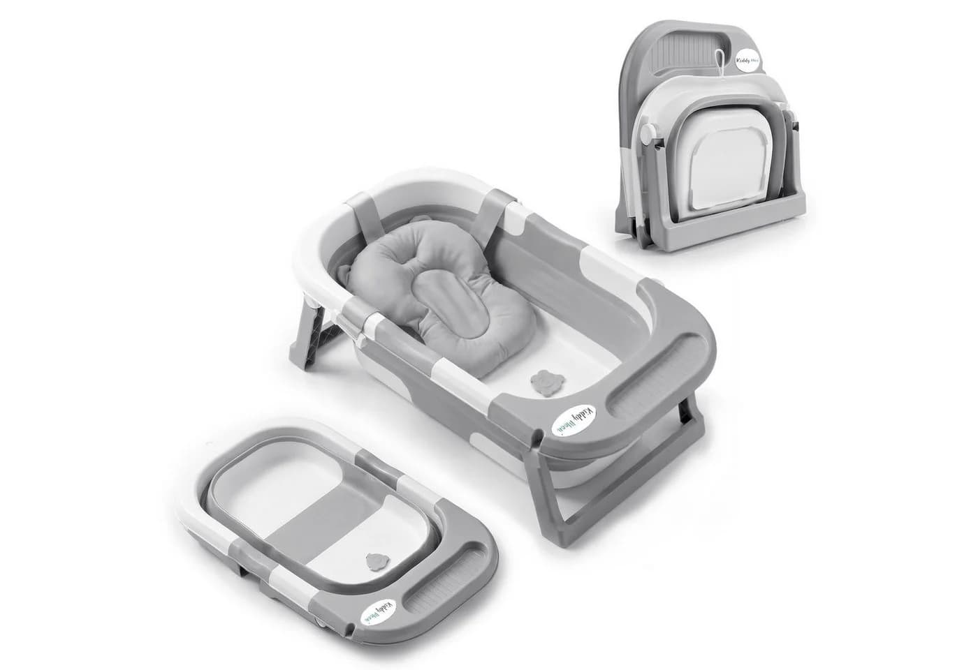 KiddyMoon Babybadewanne BTH-001 Grau Faltbar