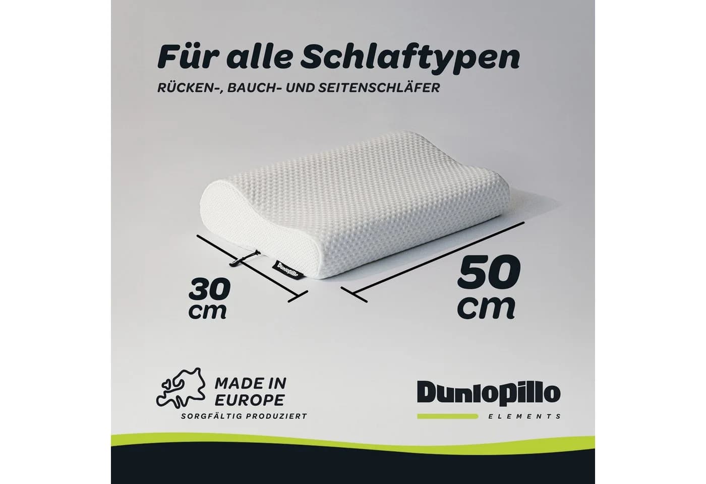 Dunlopillo Nackenstützkissen Weiß Viscoschaum Allergikerfreundlich - Bild 2