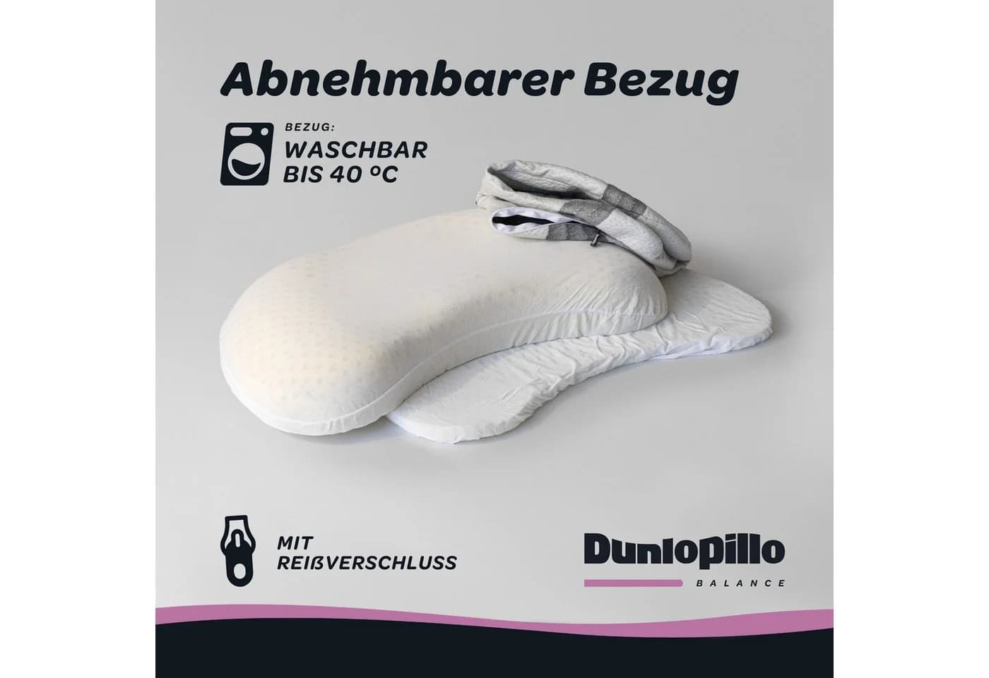 Dunlopillo Anti-Aging Nackenstützkissen mit zwei Kernkomponenten, weiß - Bild 5