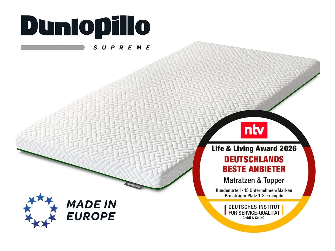 Dunlopillo Topper Supreme 7 cm Graphit-Schaum Weiß - Bild 2