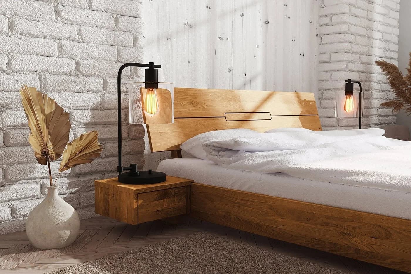 byoak Nachtkommode VENTO Massivholz Naturgeölt