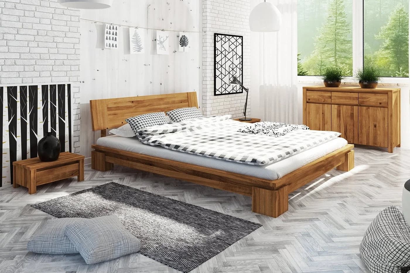 byoak Bett VINCI Massivholz Wildeiche Naturgeölt