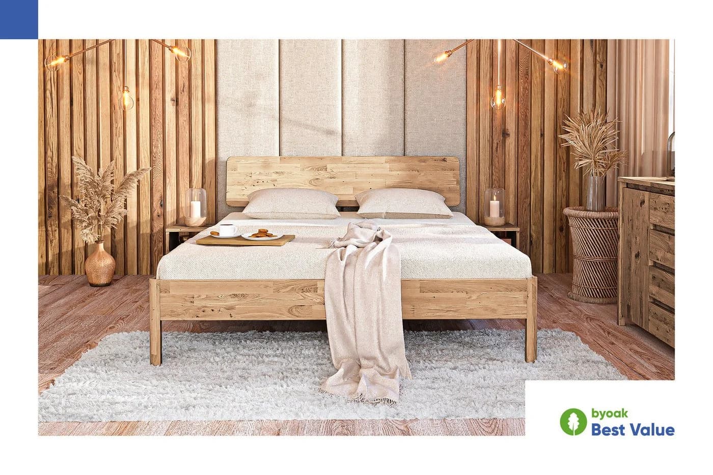 byoak Massivholzbett PENNY mit Holzkopfteil Wildeiche geölt - Bild 4