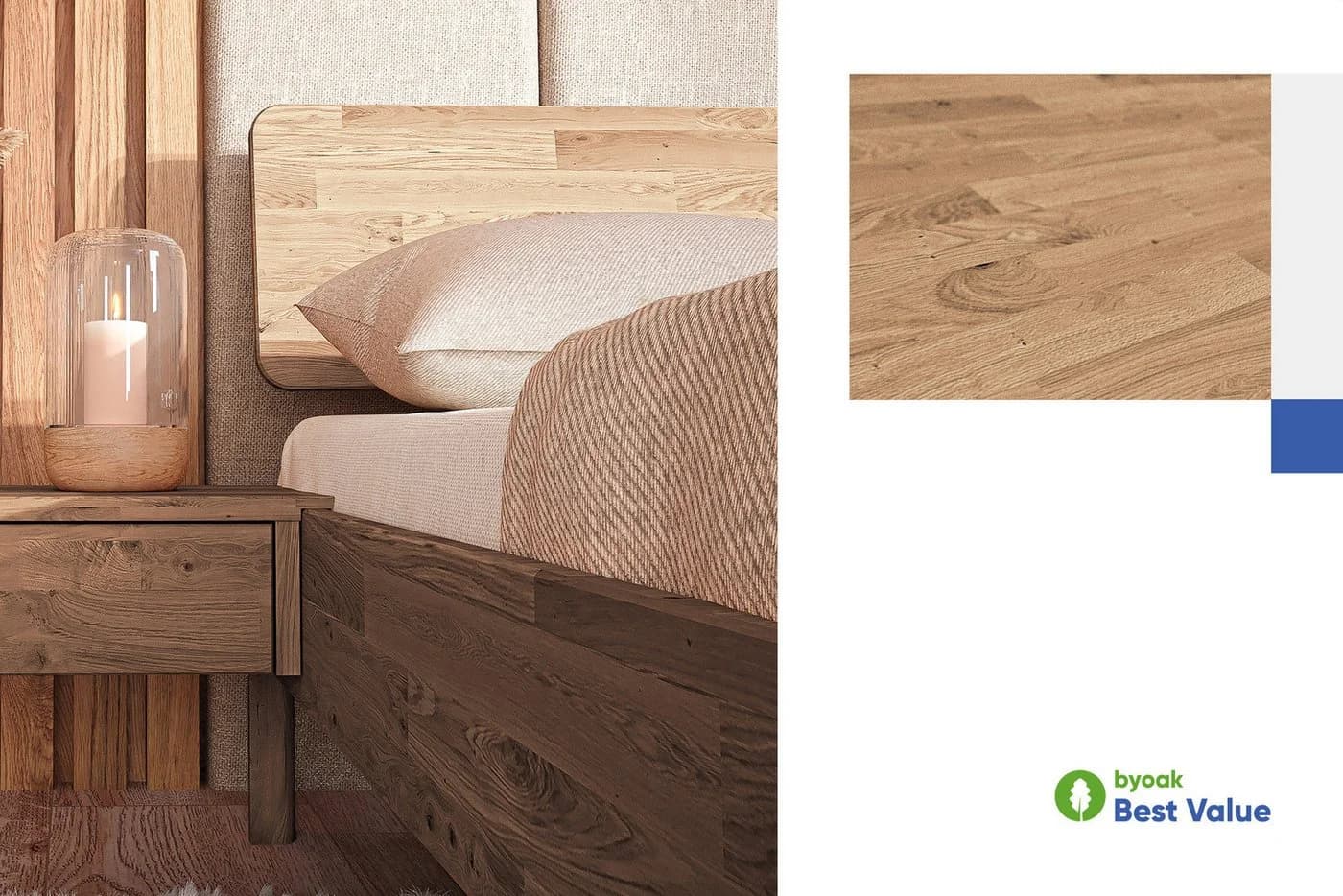 byoak Massivholzbett PENNY mit Holzkopfteil Wildeiche geölt - Bild 5