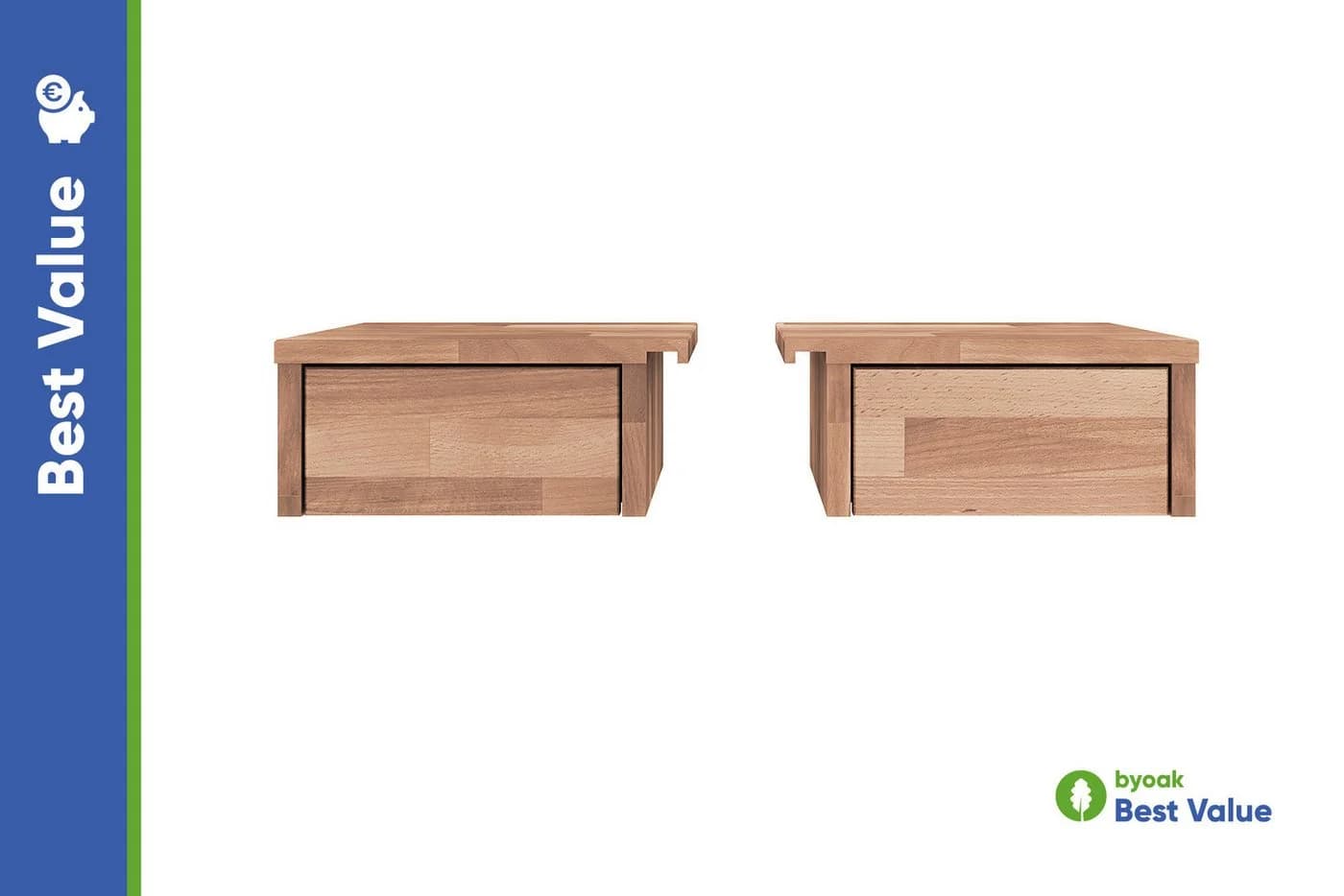 byoak Nachtkommode PENNY 2er Set Massivholz Geölt Braun - Bild 2