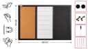 ALLboards 3-in-1 Magnettafel Whiteboard Kreide Pinnwand 60x40cm Bild 1