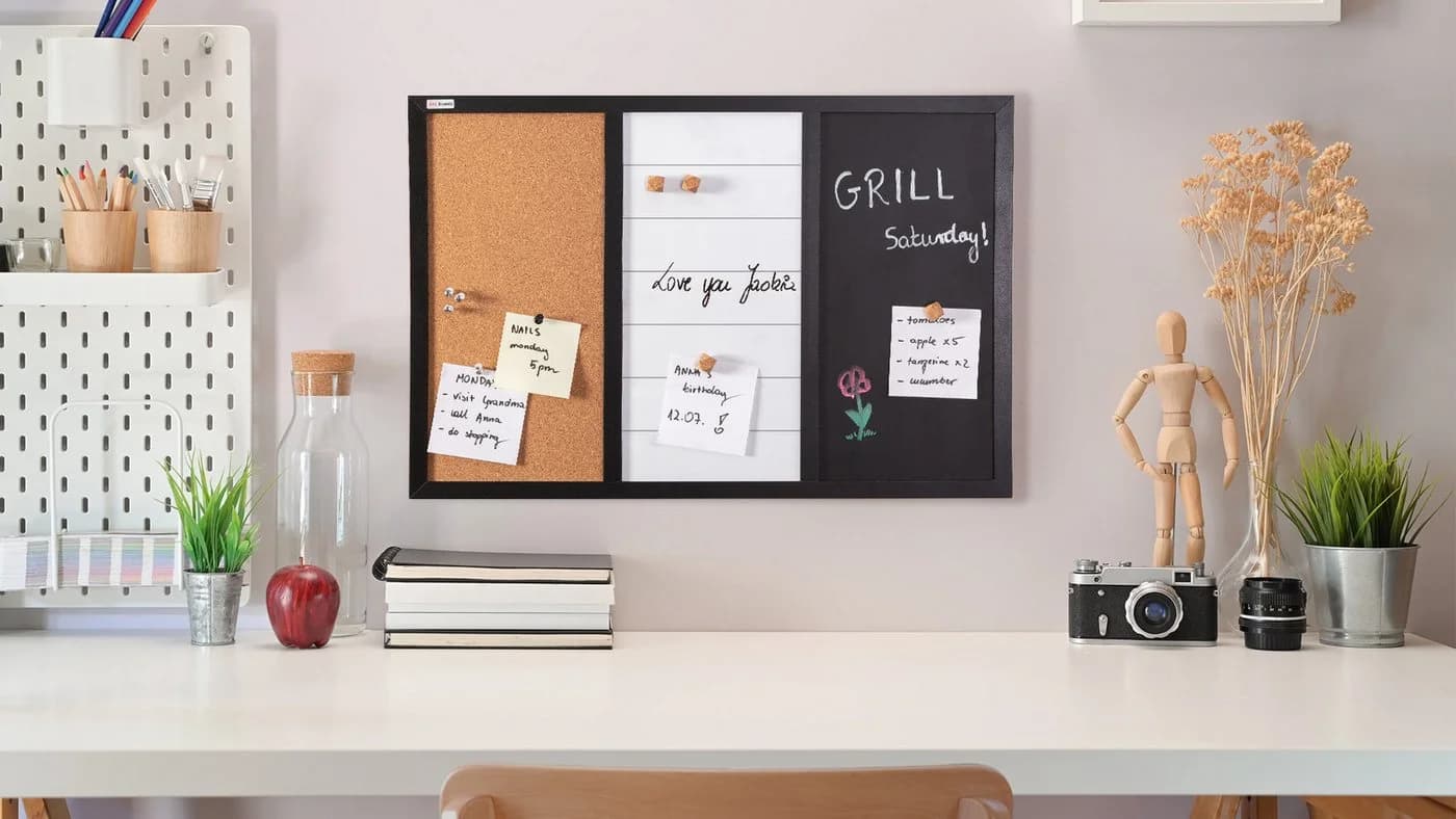 ALLboards 3-in-1 Magnettafel Whiteboard Kreide Pinnwand 60x40cm - Bild 3