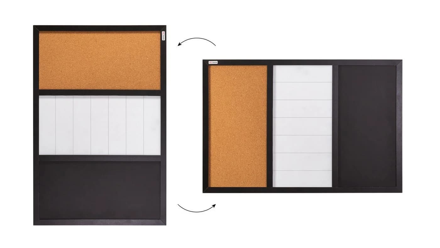 ALLboards 3-in-1 Magnettafel Whiteboard Kreide Pinnwand 60x40cm - Bild 5