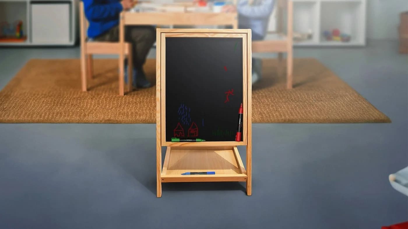 ALLboards Standtafel Kindertafel Staffelei Doppelseitige Whiteboard Kreide - Bild 4