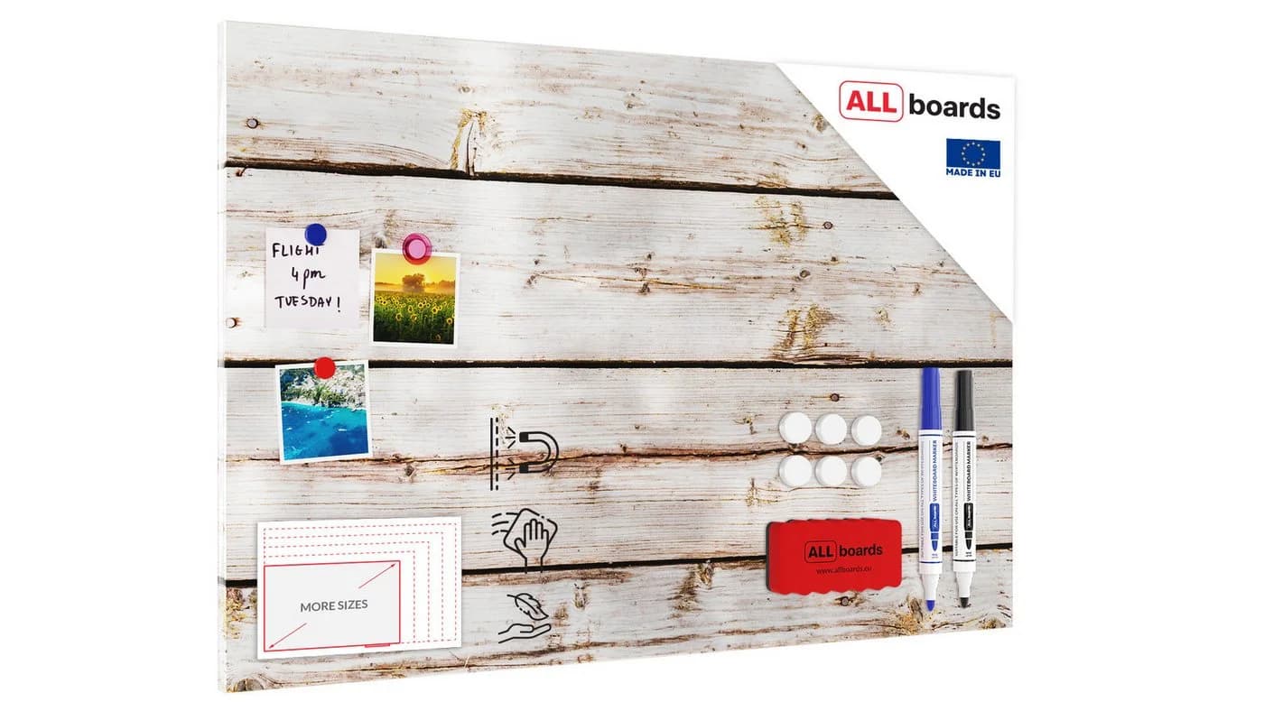 ALLboards Magnettafel MetalBoard Metallisch Helles Holz - Bild 2