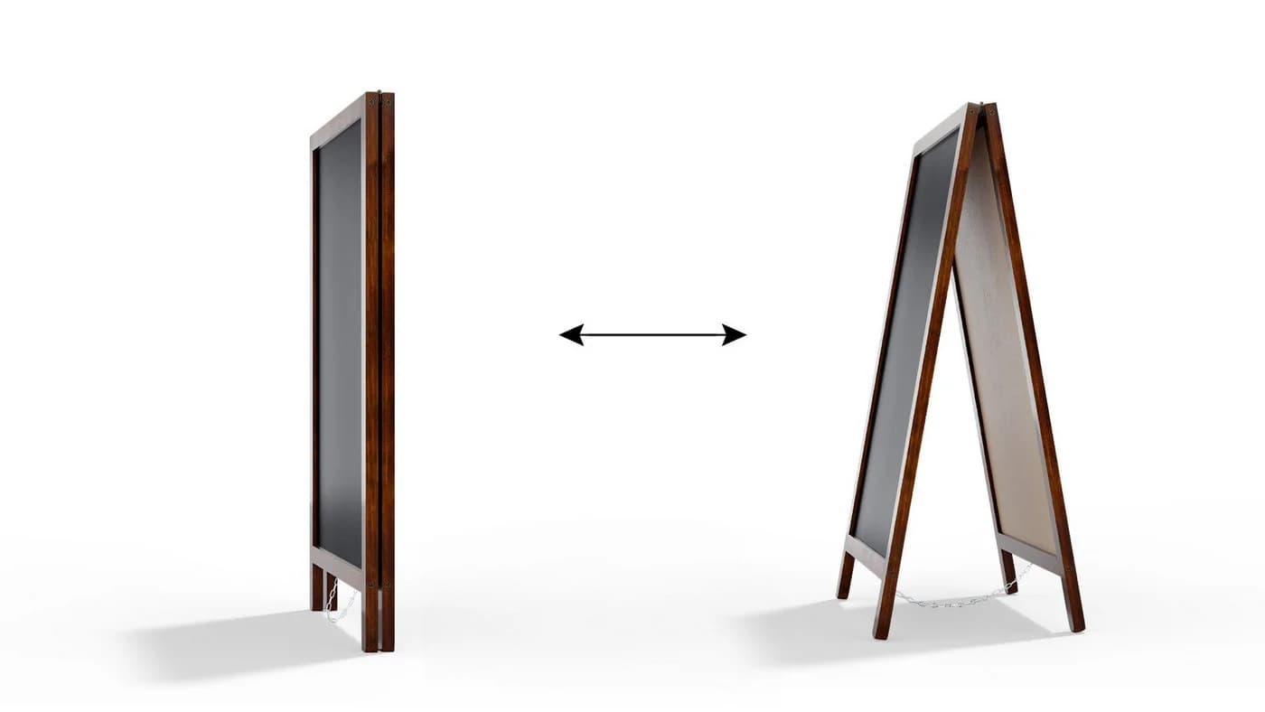 ALLboards Kundenstopper Tafel mit Holzrahmen Schwarz/Braun - Bild 5