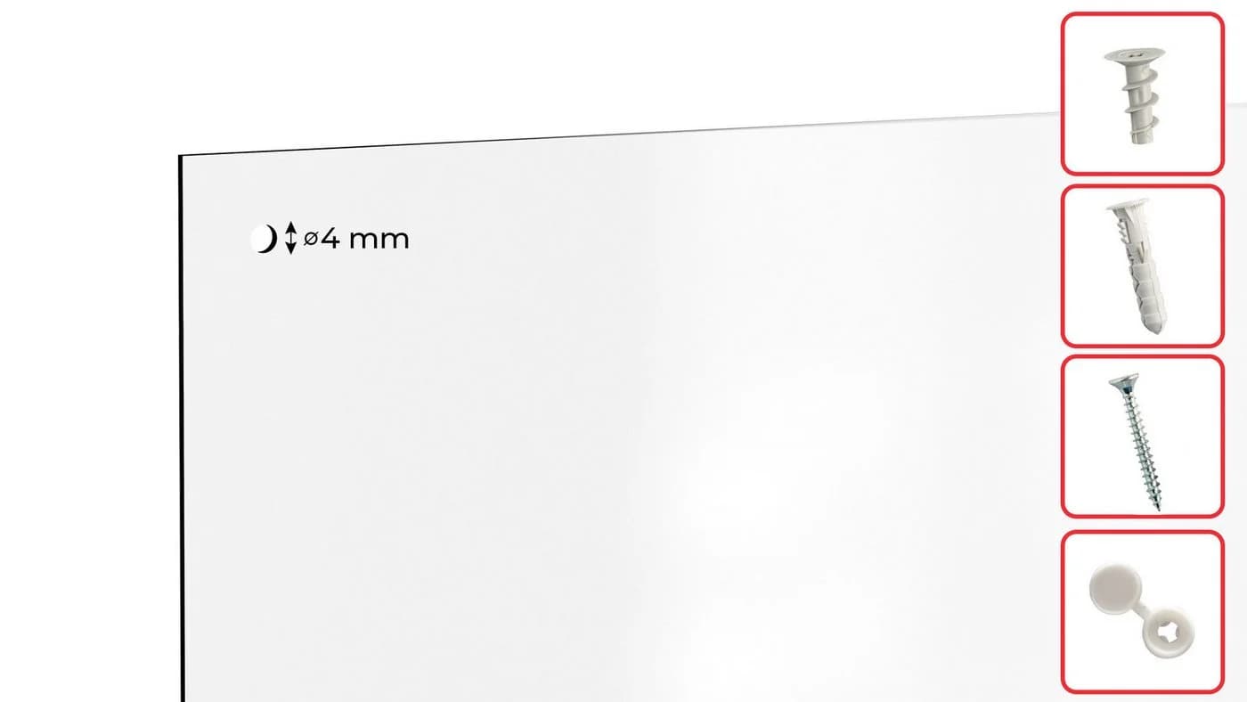ALLboards Rahmenloses SLIMboard Magnetisches Whiteboard Weiss - Bild 3
