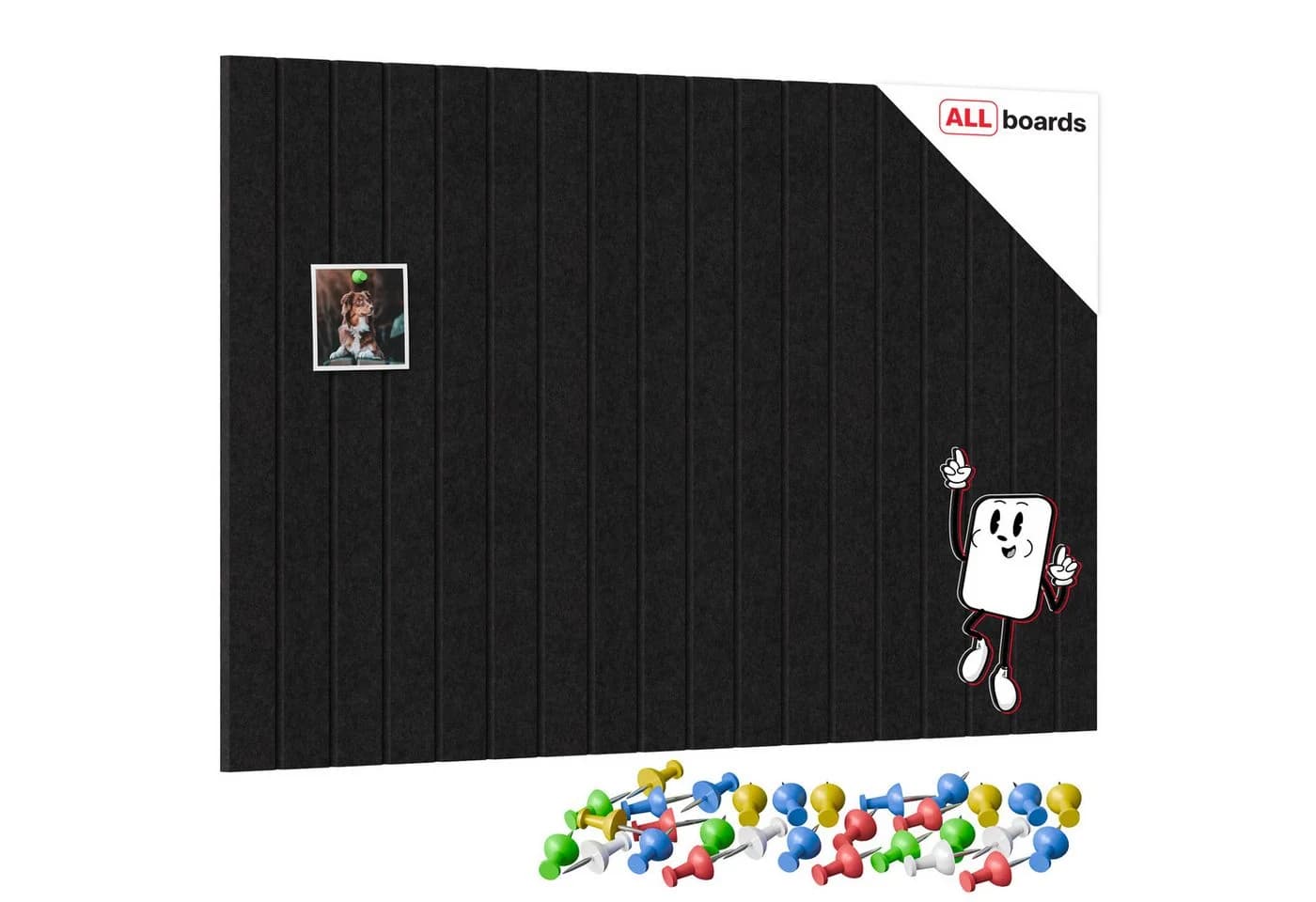 ALLboards Filzpaneel Schwarz Pinnwand ohne Bohren - Bild 2