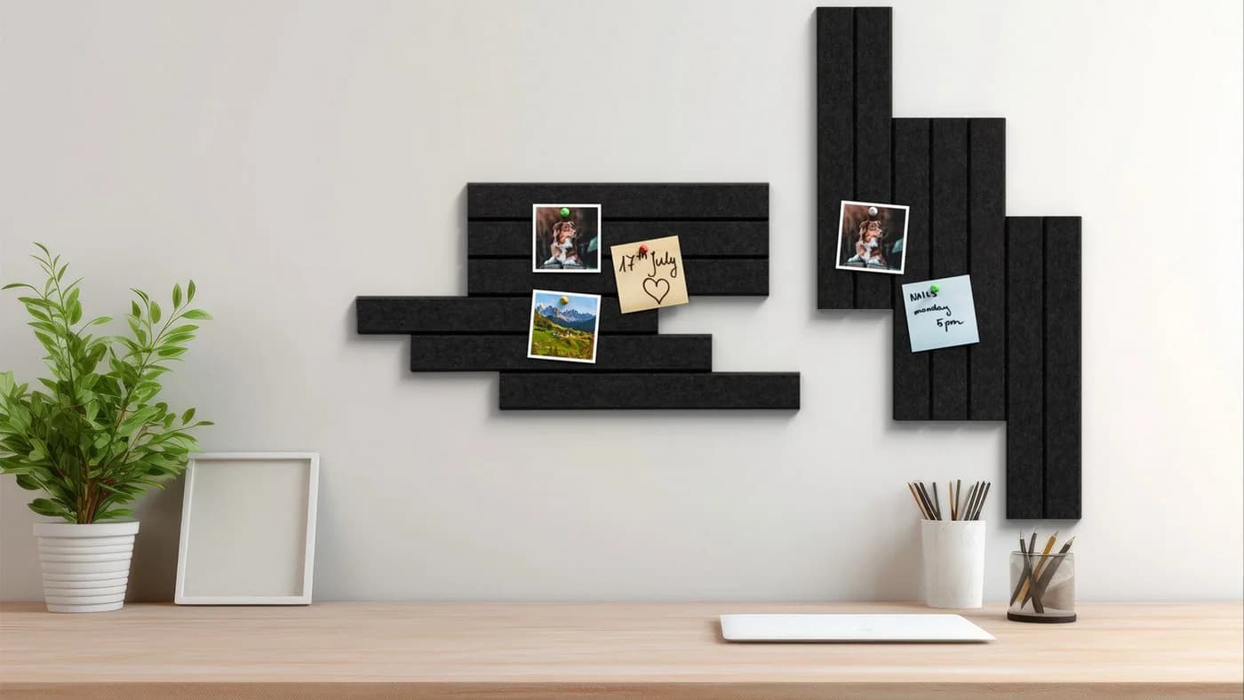 ALLboards Filzpaneel Schwarz Pinnwand ohne Bohren - Bild 4