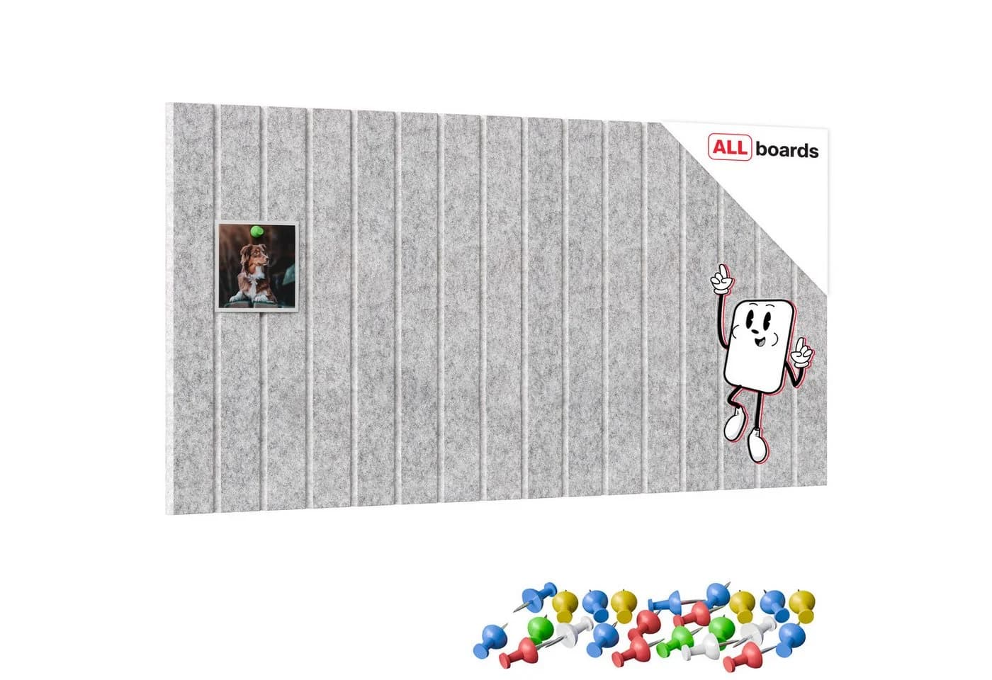 ALLboards Filzpaneel Grau Pinnwand ohne Bohren - Bild 2