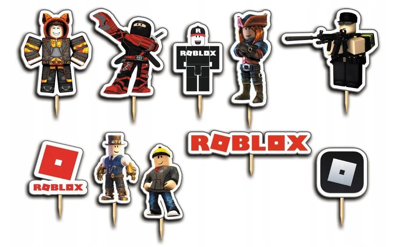 Festivalartikel Roblox Tortenstecker Set 10 Stk Bunt