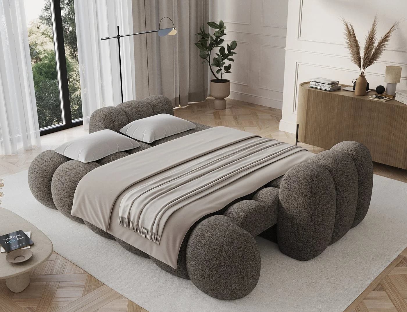 yourhouse24 3-Sitzer Sofa Cotonn Samt mit Schlaffunktion und Bettkasten - Bild 4