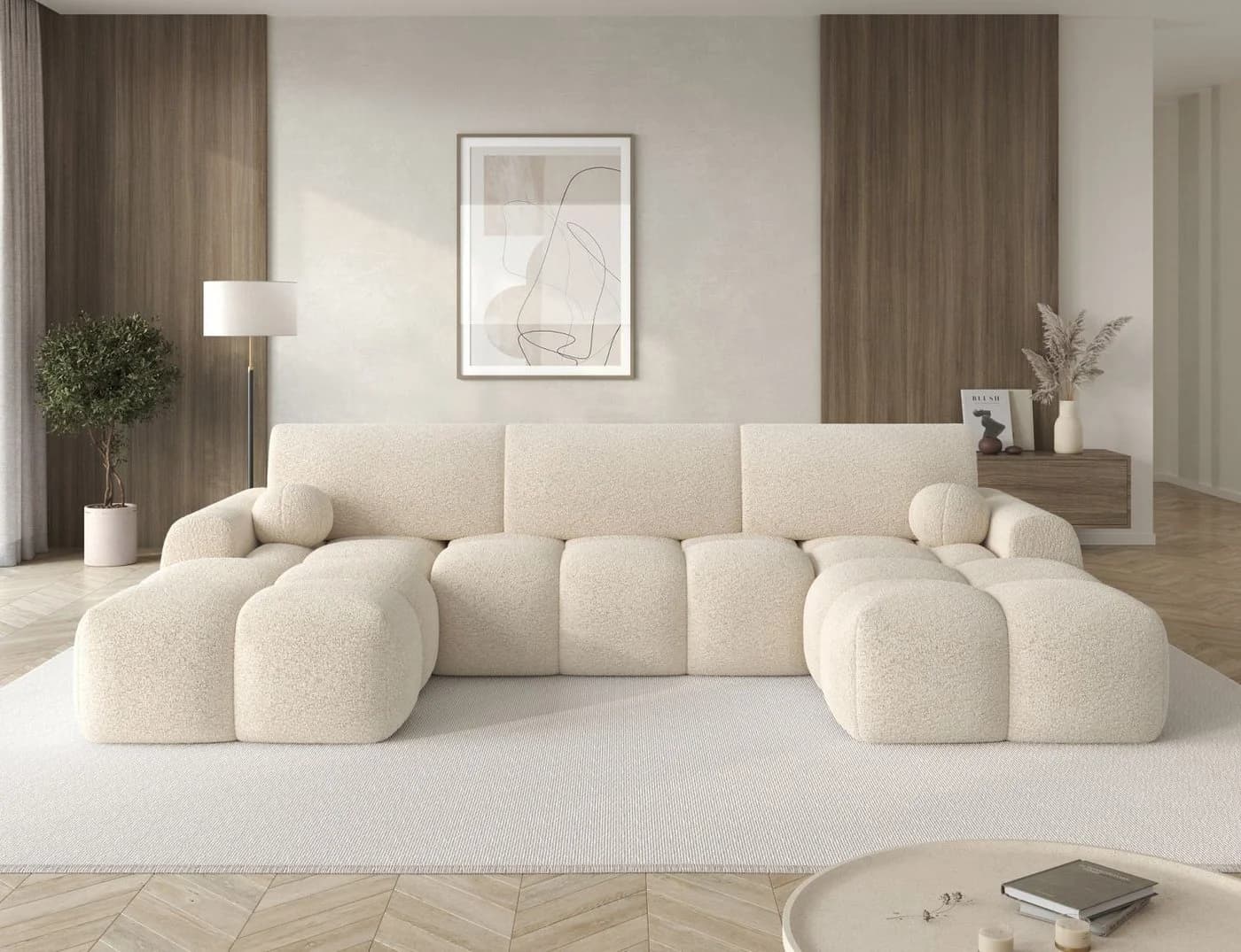 Lukas Möbel Wohnlandschaft U-Sofa Viena mit Bettfunktion und Bettkasten - Bild 2