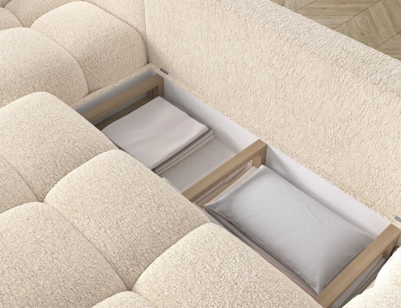 Lukas Möbel Wohnlandschaft U-Sofa Viena mit Bettfunktion und Bettkasten - Bild 5