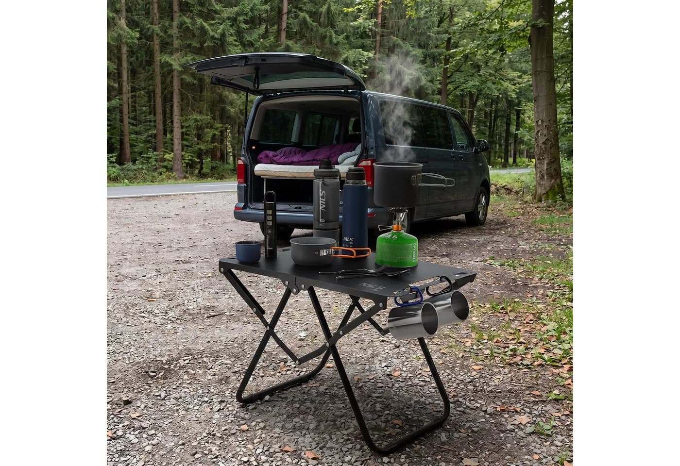 NILS CAMP Campingtisch Military Faltbar Schwarz