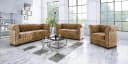 S-Style Möbel Chesterfield-Sofa Leeds 3-Sitzer Beige Samtstoff Bild 4
