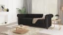 S-Style Möbel Chesterfield-Sofa Leeds 3-Sitzer Samt Schwarz Bild 5